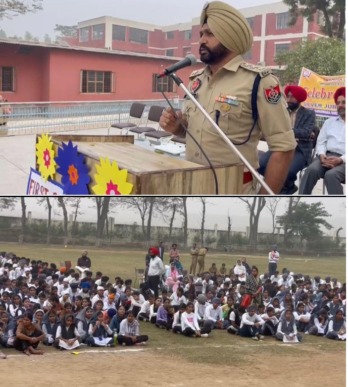 District Police conducts seminar at Mata Sahib Kaur Public School, village Sawara as part of traffic awareness campaign